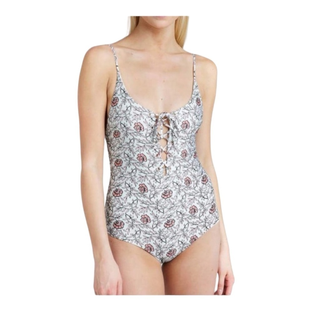 Tavik Monahan Reversible Wild Flower Lace-up Swimsuit NWT
